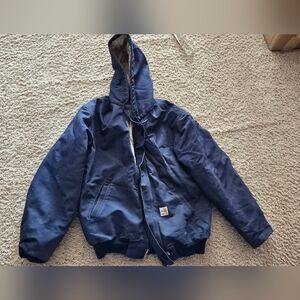 Carhartt Navy Blue Hooded Work Jacket